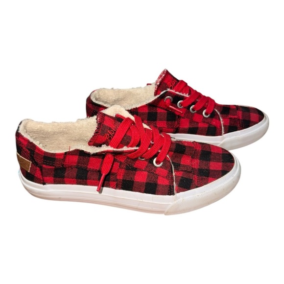 Blowfish Red and Black Plaid Flats - Picture 2 of 6